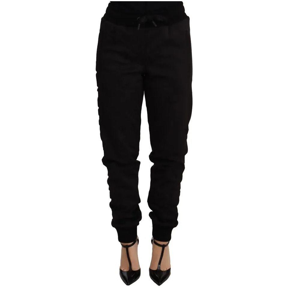 Dolce & Gabbana Black Jogger Women Polyester Pants Dolce & Gabbana Black