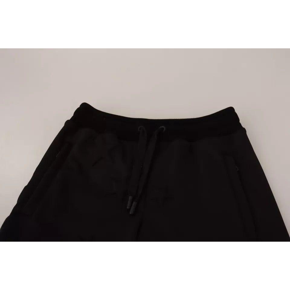 Dolce & Gabbana Black Jogger Women Polyester Pants Dolce & Gabbana Gray
