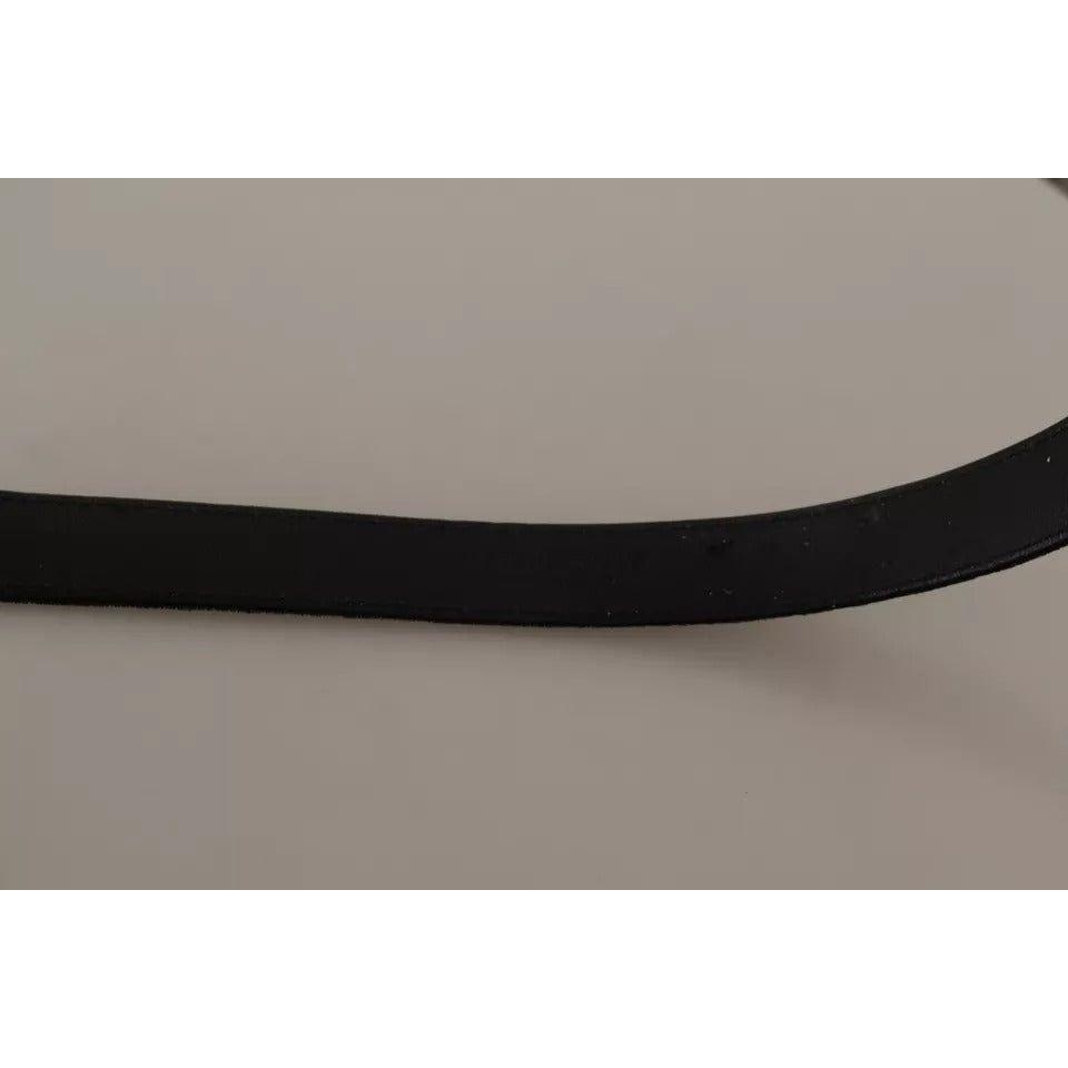 Dolce & Gabbana Black Velvet Silver Tone Metal Buckle Belt Dolce & Gabbana Rosy Brown