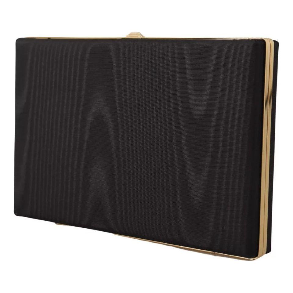 Dolce & Gabbana Black Silk Gold Frame Clutch Evening Party Purse Bag Dolce & Gabbana Dark Slate Gray