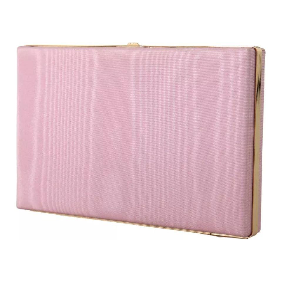 Dolce & Gabbana Pink Silk Gold Frame Clutch Evening Party Purse Bag Dolce & Gabbana Thistle