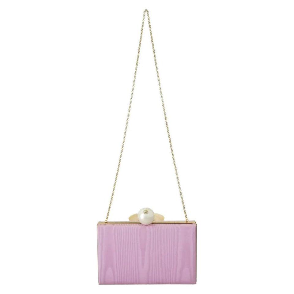 Dolce & Gabbana Pink Silk Gold Frame Clutch Evening Party Purse Bag Dolce & Gabbana Gray