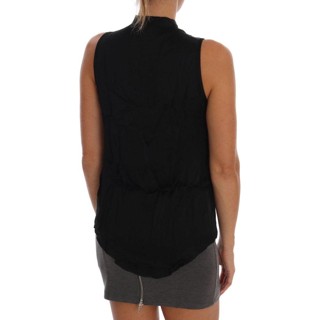 Versace Jeans Chic Sleeveless Black Shirt Blouse Blouse Top Versace Jeans Black