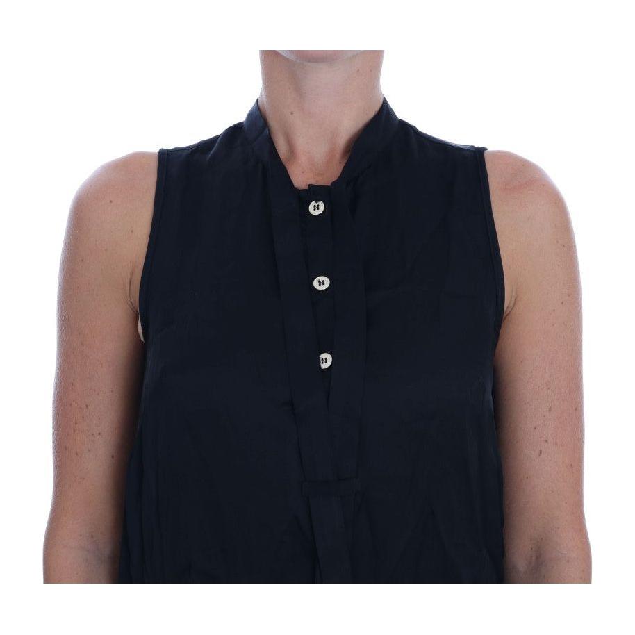 Versace Jeans Chic Sleeveless Black Shirt Blouse Blouse Top Versace Jeans Black