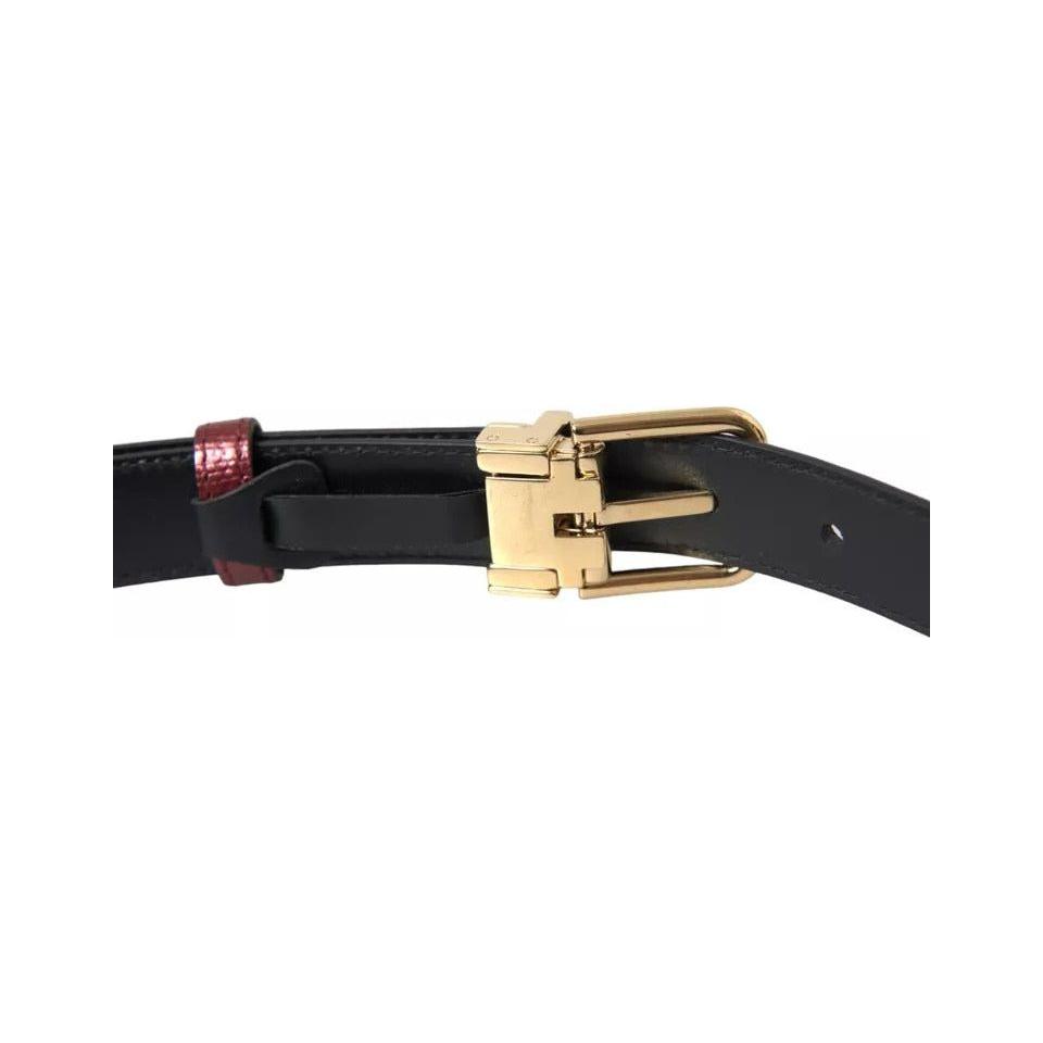 Dolce & Gabbana Maroon Leather Gold Metal Buckle Men Belt Dolce & Gabbana Wheat