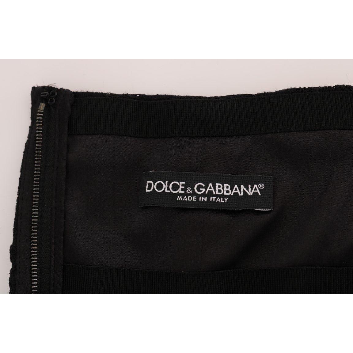 Dolce & Gabbana Elegant Floral Lace A-Line Mini Skirt Dolce & Gabbana Light Gray