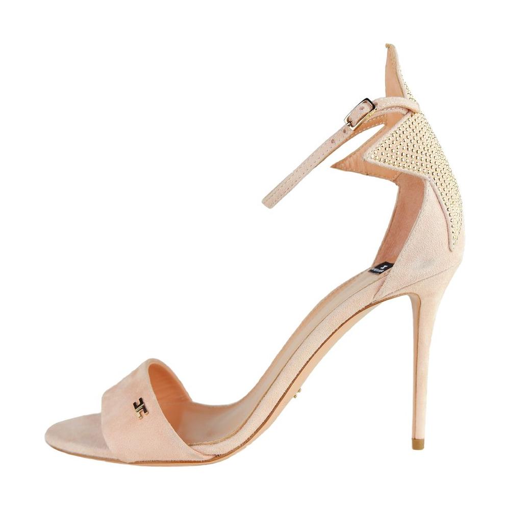 Elisabetta Franchi Studded Star Suede Heeled Sandals Elisabetta Franchi Wheat
