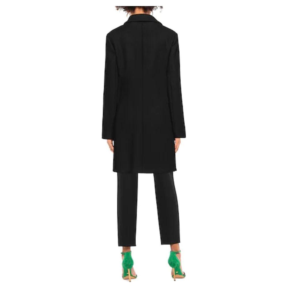Love Moschino Black Wool Women Coat Love Moschino Black