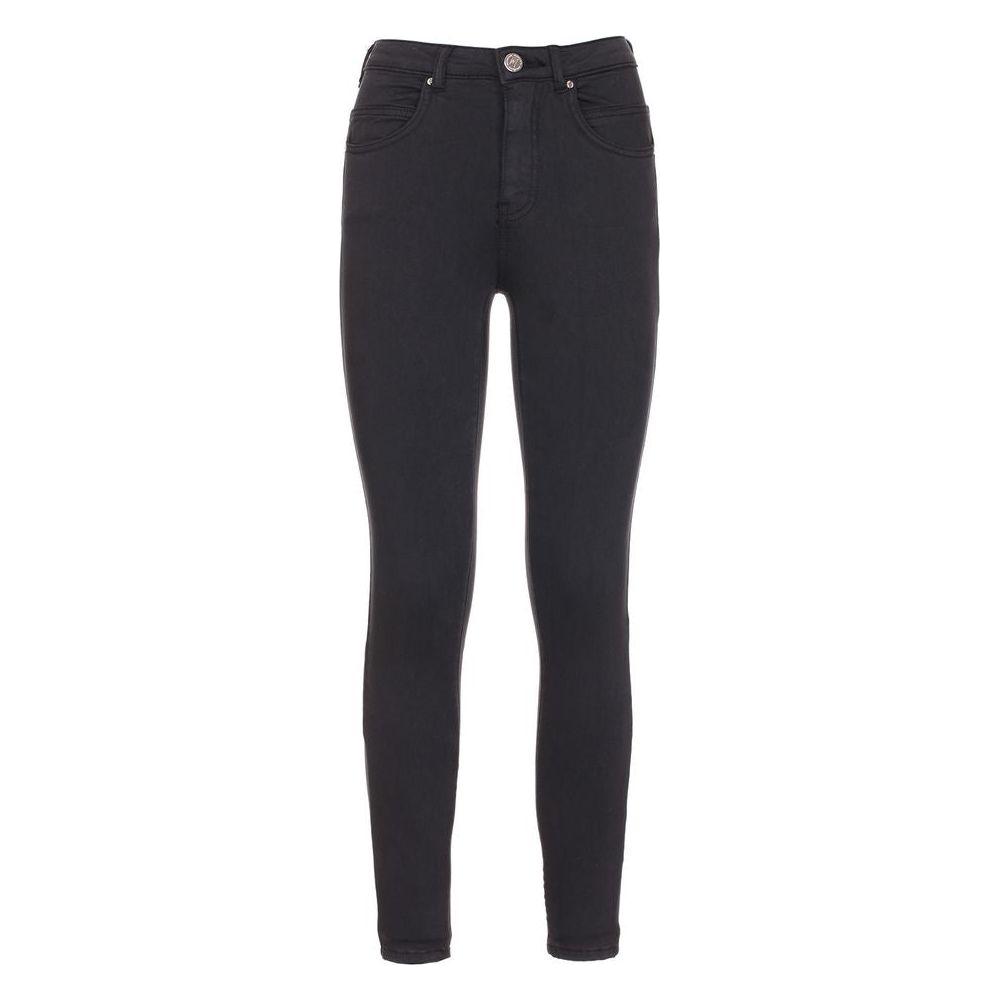 Maison Espin Black Cotton Women's Jeans Jeans & Pants Maison Espin Dark Slate Gray