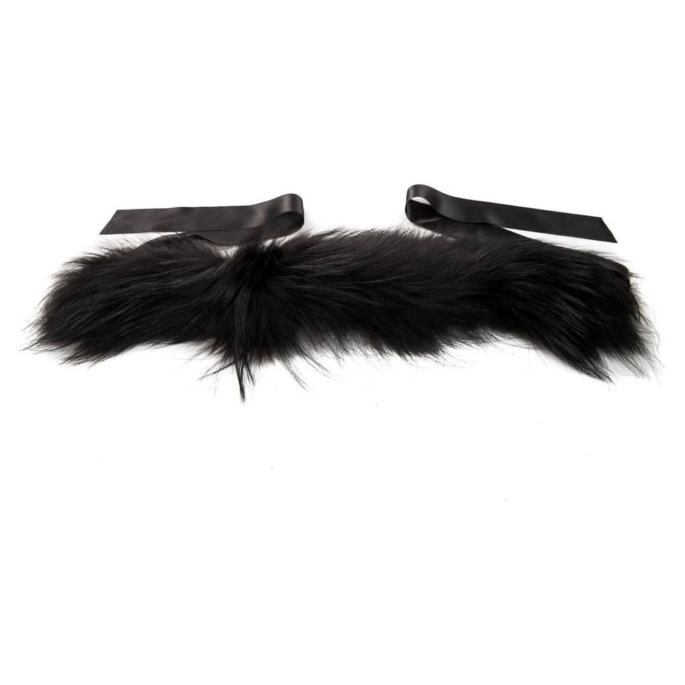BYBLOS Black Leather Women Neckwarmer BYBLOS Black