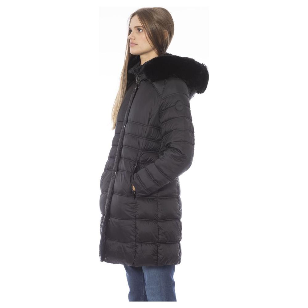 Baldinini Trend Black Polyester Women Jacket Baldinini Trend Dark Slate Gray