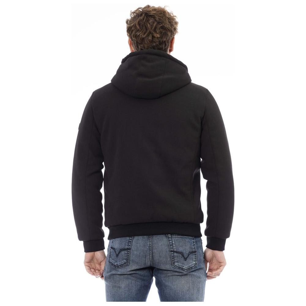 Baldinini Trend Black Polyester Men Jacket Baldinini Trend Dark Slate Gray