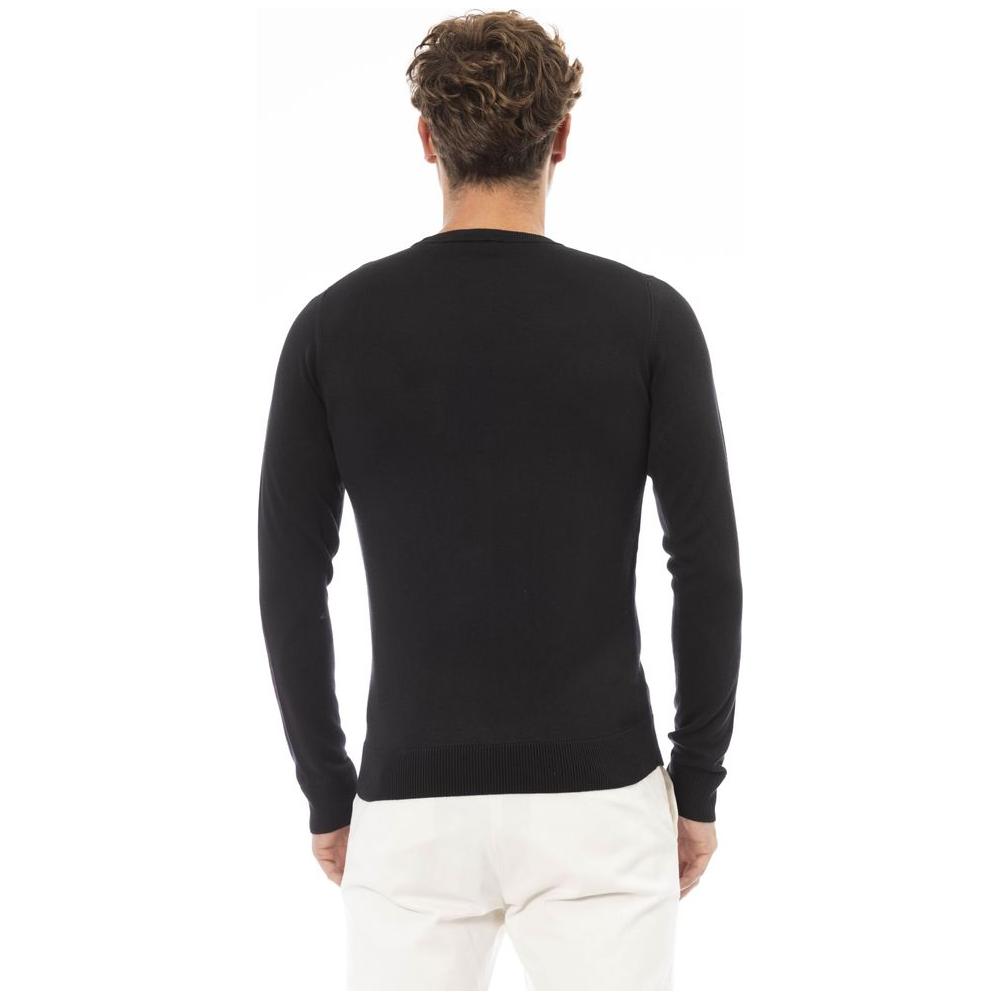 Baldinini Trend Black Modal Men Sweater Baldinini Trend Beige