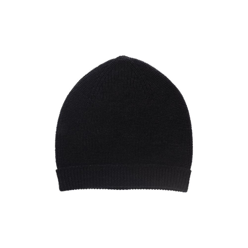 Alpha Studio Black Merino Wool Men's Hat Alpha Studio Black