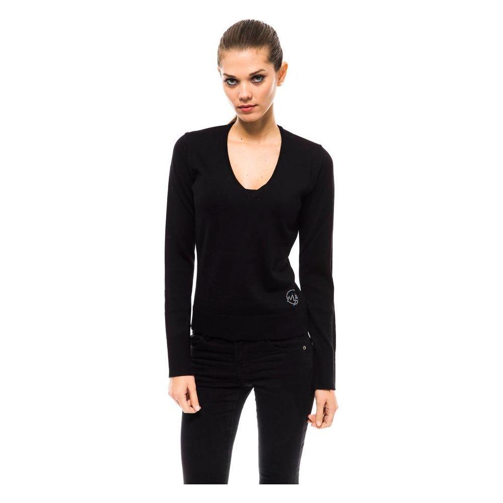 Montana Blu Black Wool Women Sweater Montana Blu Wheat