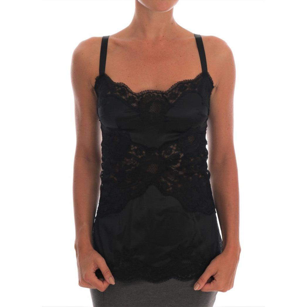 Dolce & Gabbana Silk Blend Black Lace Top Dressing Gown Dolce & Gabbana Rosy Brown