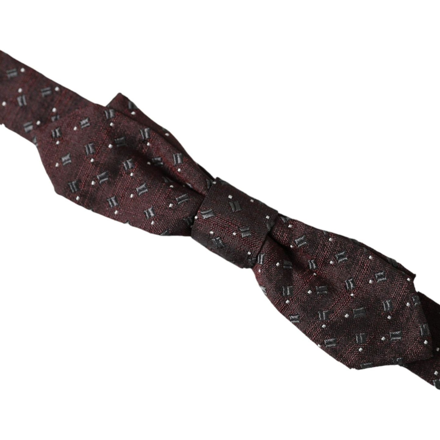 Dolce & Gabbana Maroon Silk Patterned Adjustable Neck Papillon Bow Tie Dolce & Gabbana Dark Slate Gray