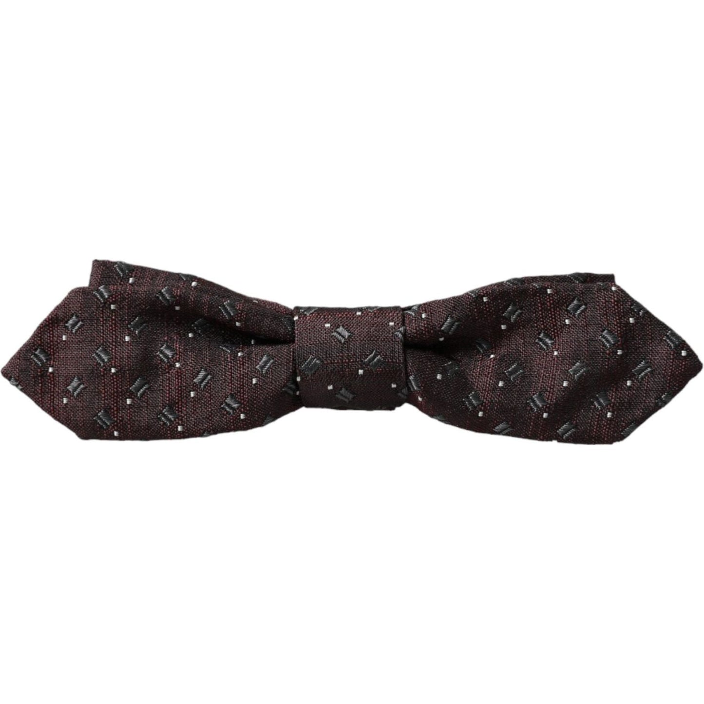 Dolce & Gabbana Maroon Silk Patterned Adjustable Neck Papillon Bow Tie Dolce & Gabbana Dark Slate Gray