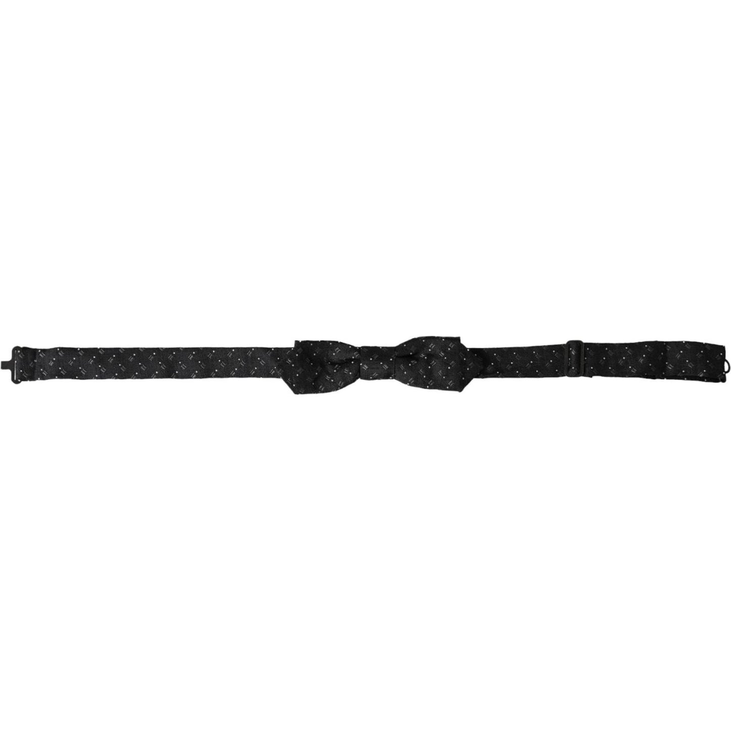 Dolce & Gabbana Black Silk Patterned Adjustable Neck Men Papillon Bow Tie Dolce & Gabbana Black