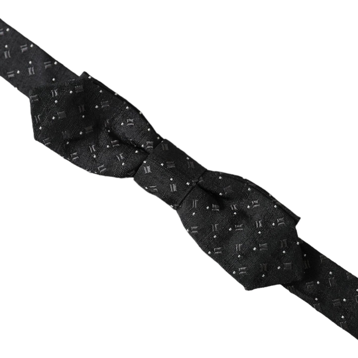Dolce & Gabbana Black Silk Patterned Adjustable Neck Men Papillon Bow Tie Dolce & Gabbana Black