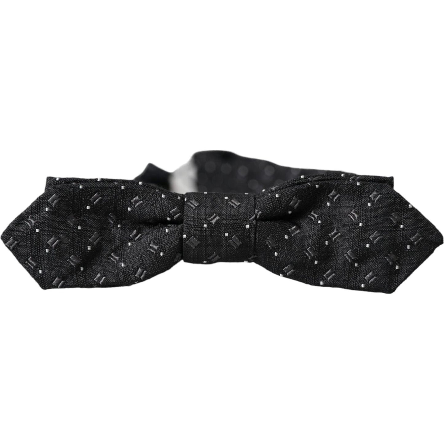 Dolce & Gabbana Black Silk Patterned Adjustable Neck Men Papillon Bow Tie Dolce & Gabbana Dark Slate Gray