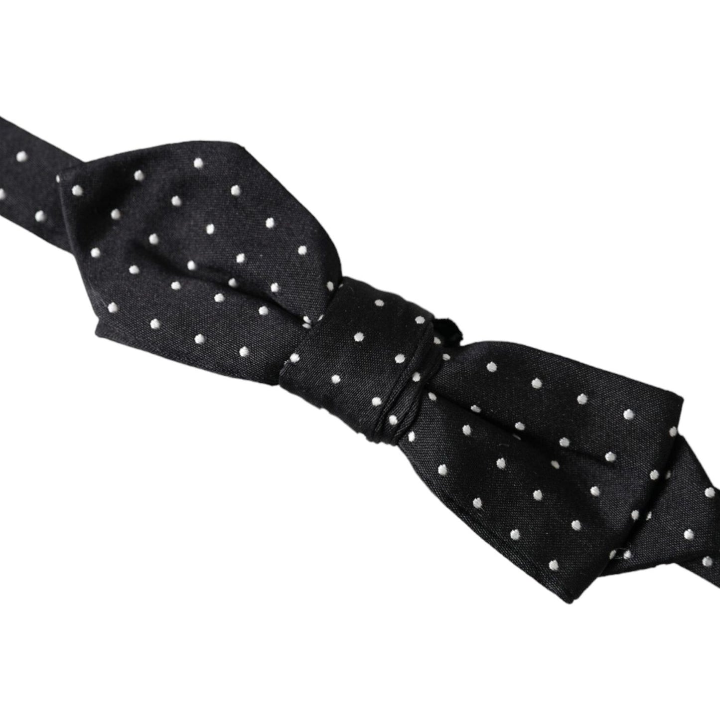 Dolce & Gabbana Black Silk Polka Dot Adjustable Neck Men Papillon Bow Tie Dolce & Gabbana Black