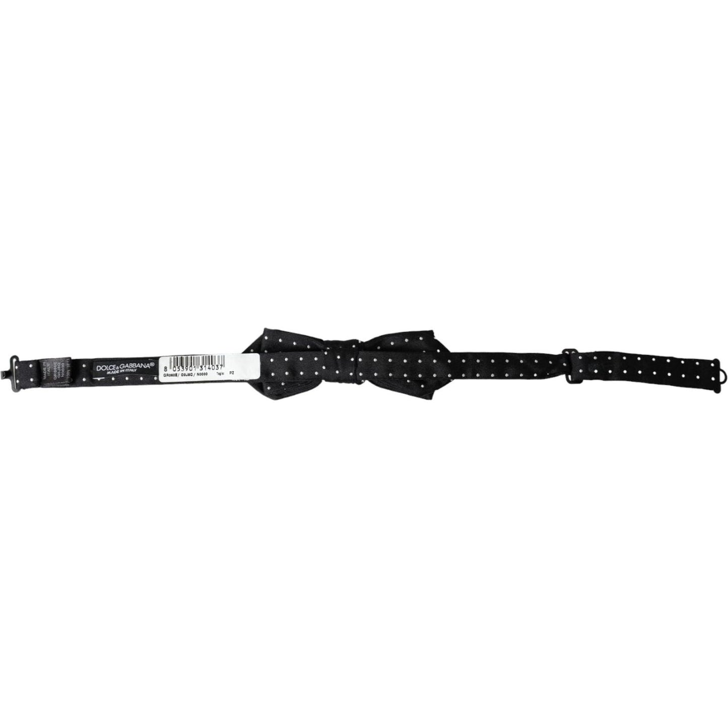 Dolce & Gabbana Black Silk Polka Dot Adjustable Neck Men Papillon Bow Tie Dolce & Gabbana Black