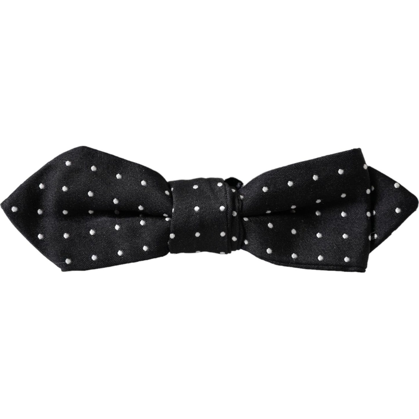 Dolce & Gabbana Black Silk Polka Dot Adjustable Neck Men Papillon Bow Tie Dolce & Gabbana Black