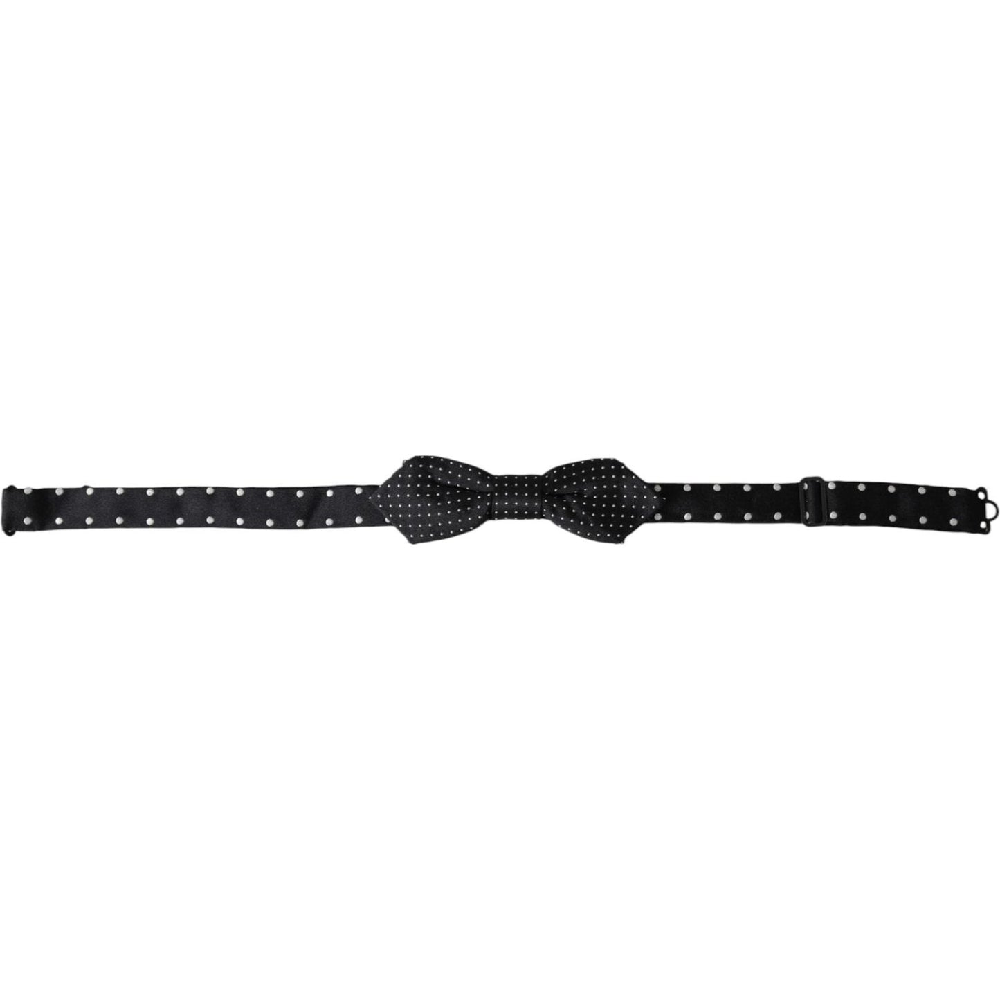 Dolce & Gabbana Black Silk Polka Dot Adjustable Neck Men Papillon Bow Tie Dolce & Gabbana Black