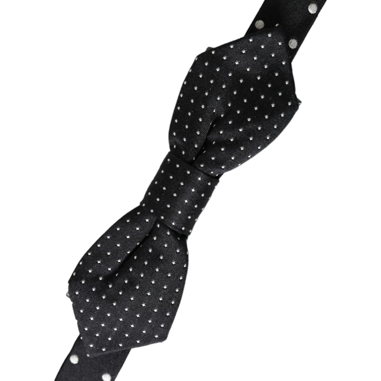 Dolce & Gabbana Black Silk Polka Dot Adjustable Neck Men Papillon Bow Tie Dolce & Gabbana Dark Slate Gray