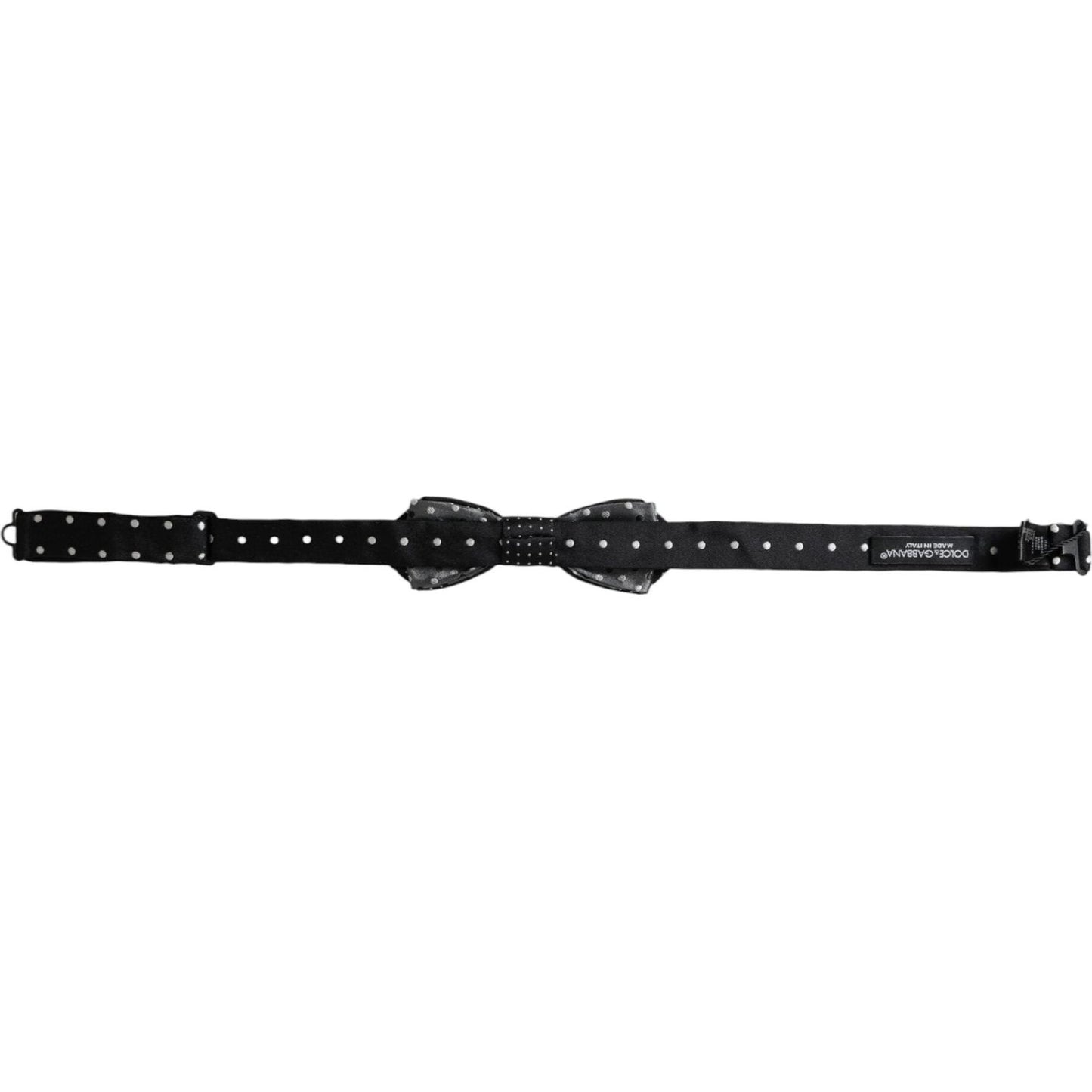Dolce & Gabbana Black Silk Polka Dot Adjustable Neck Men Papillon Bow Tie Dolce & Gabbana Black