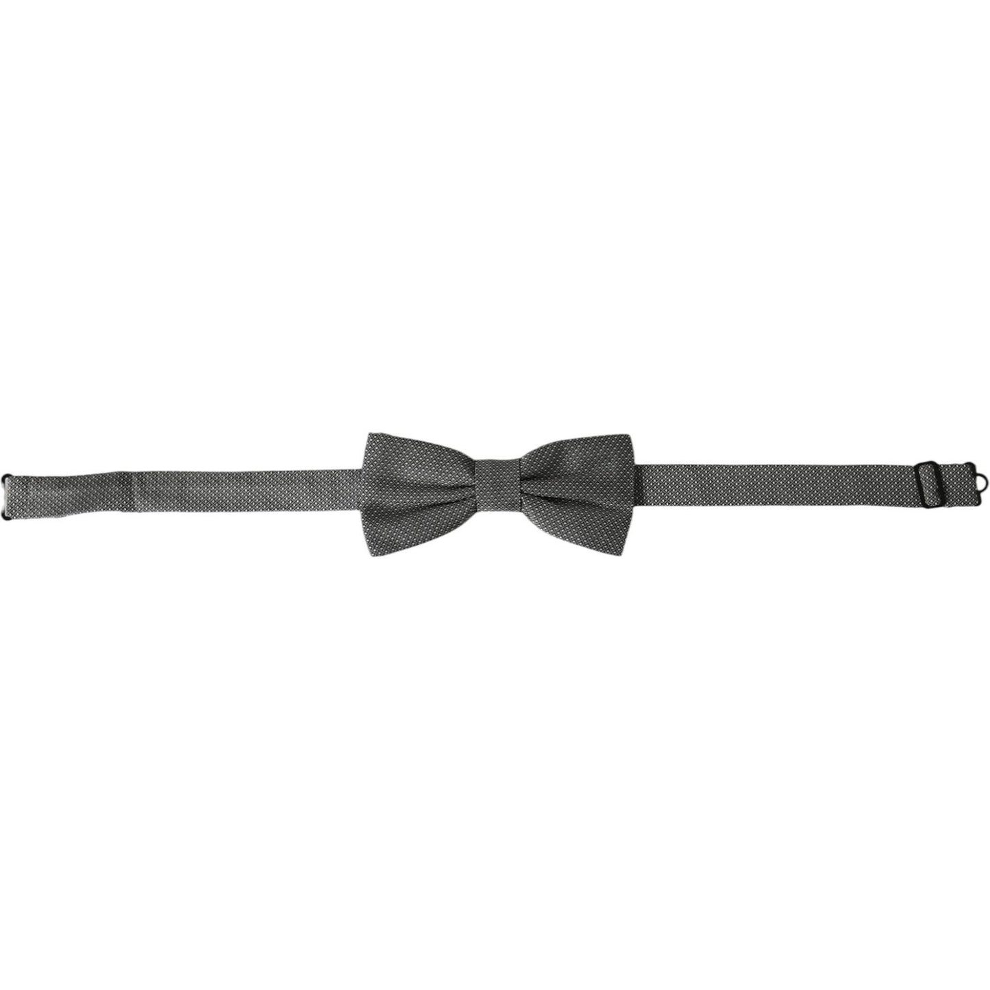 Dolce & Gabbana Gray Silk Patterned Adjustable Neck Men Papillon Bow Tie Dolce & Gabbana Dark Slate Gray