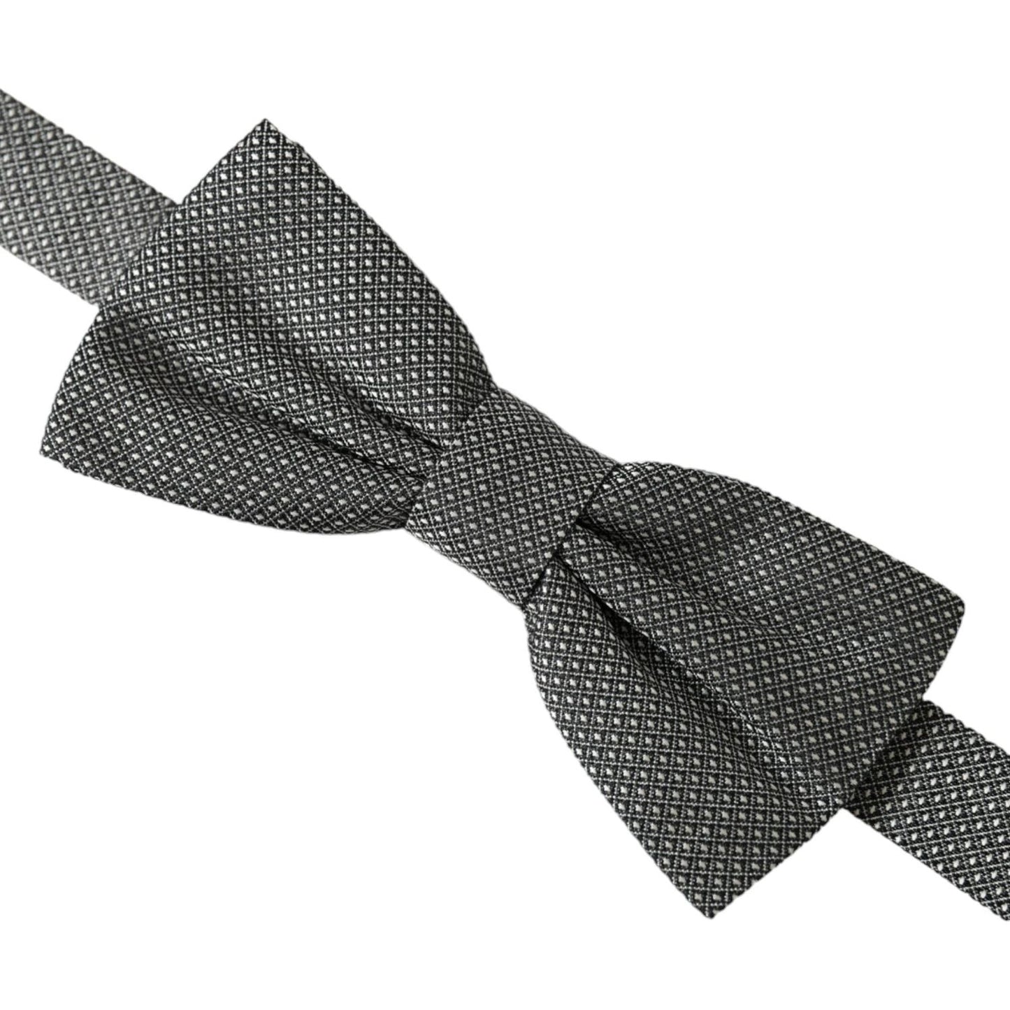 Dolce & Gabbana Gray Silk Patterned Adjustable Neck Men Papillon Bow Tie Dolce & Gabbana Dark Slate Gray