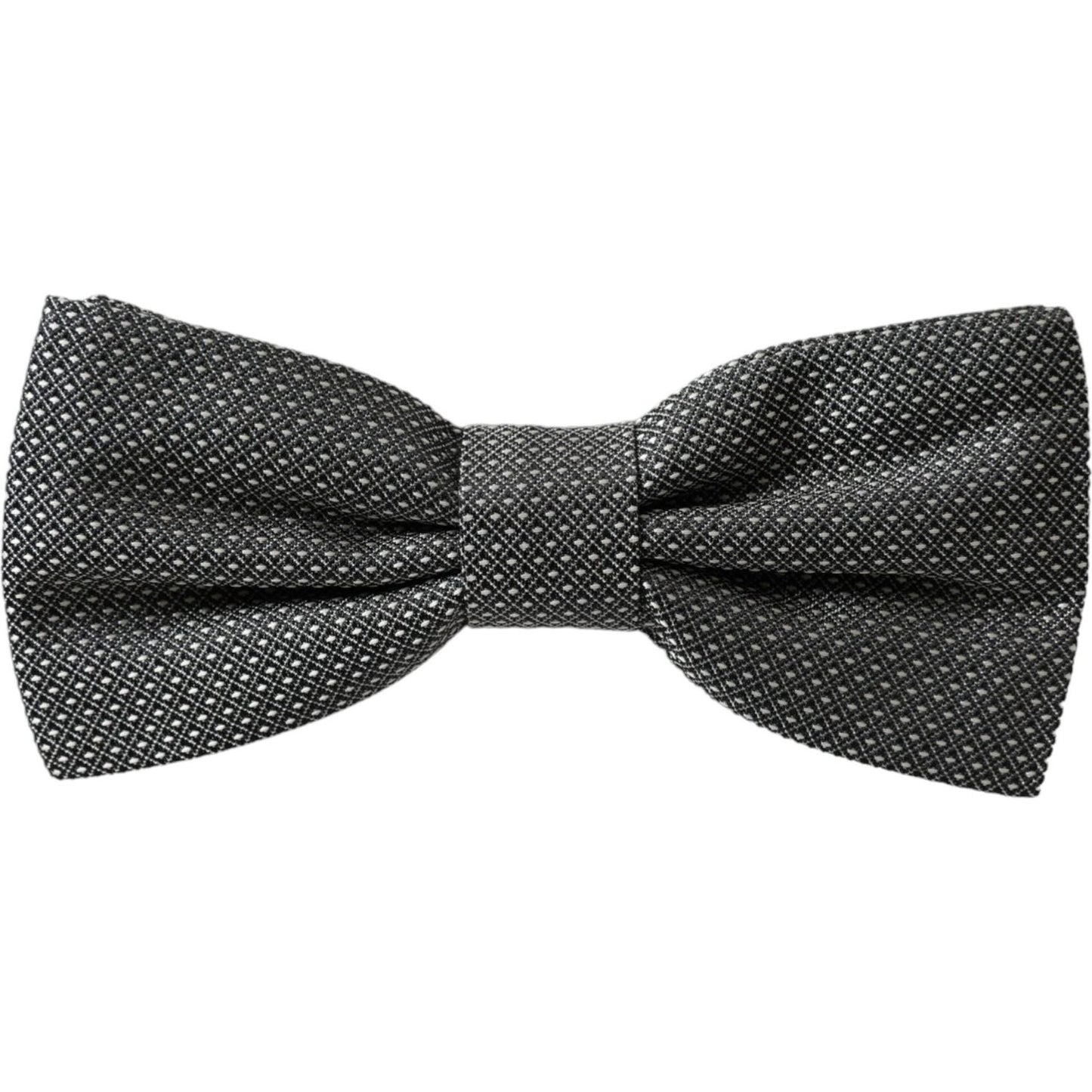 Dolce & Gabbana Gray Silk Patterned Adjustable Neck Men Papillon Bow Tie Dolce & Gabbana Dark Slate Gray