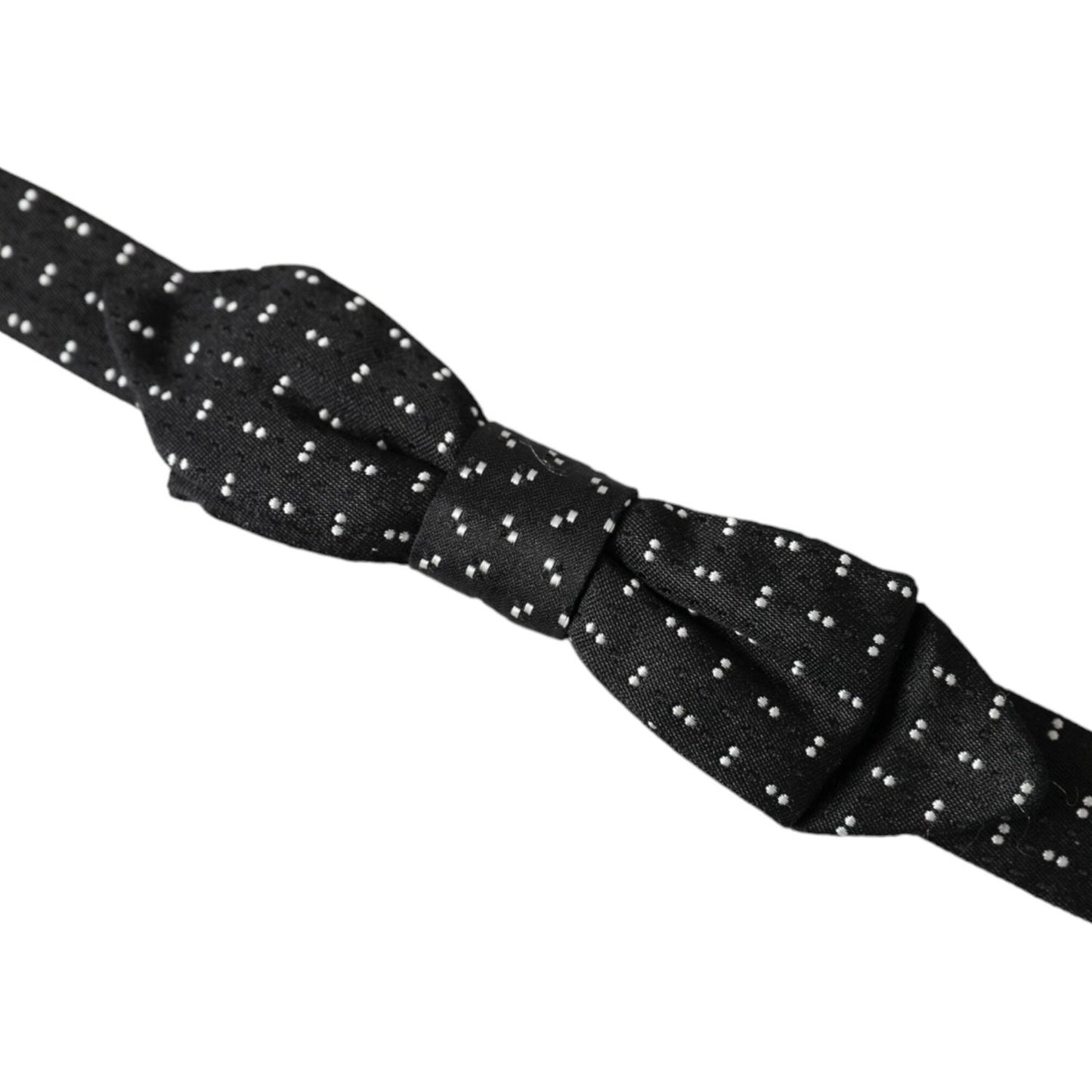 Dolce & Gabbana Black Silk Patterned Adjustable Neck Men Papillon Bow Tie Dolce & Gabbana Black