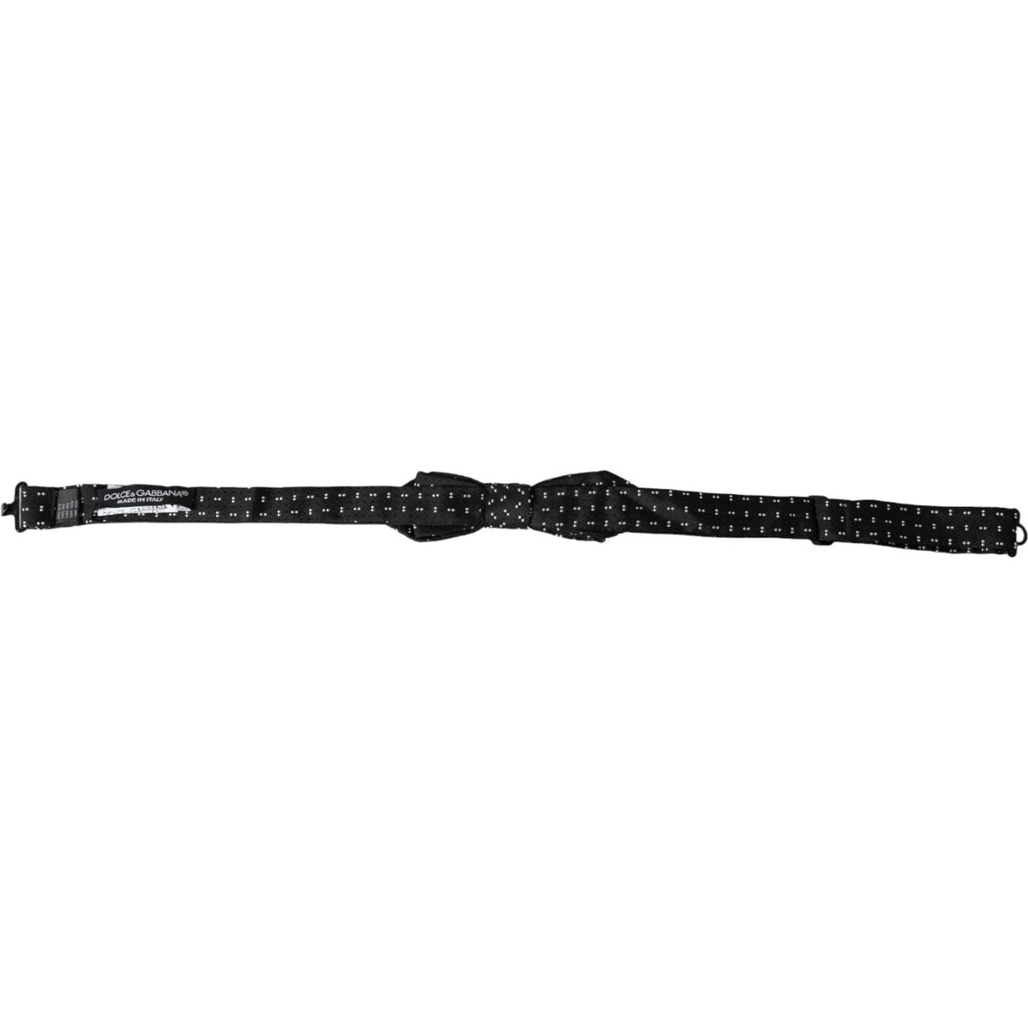 Dolce & Gabbana Black Silk Patterned Adjustable Neck Men Papillon Bow Tie Dolce & Gabbana Black