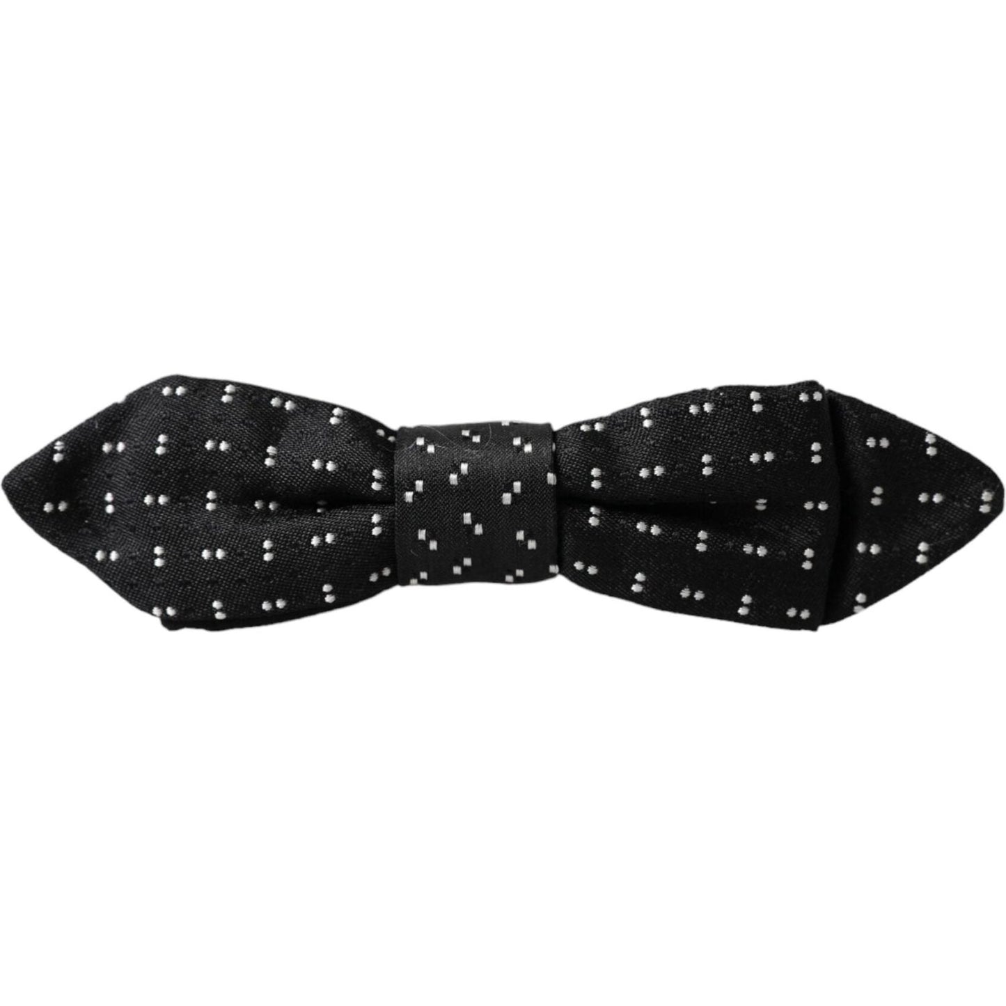 Dolce & Gabbana Black Silk Patterned Adjustable Neck Men Papillon Bow Tie Dolce & Gabbana Black