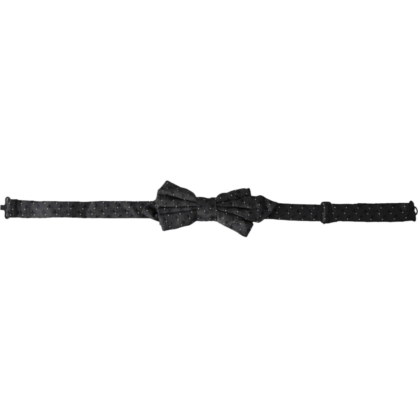 Dolce & Gabbana Black Silk Patterned Adjustable Neck Men Papillon Bow Tie Dolce & Gabbana Dark Slate Gray