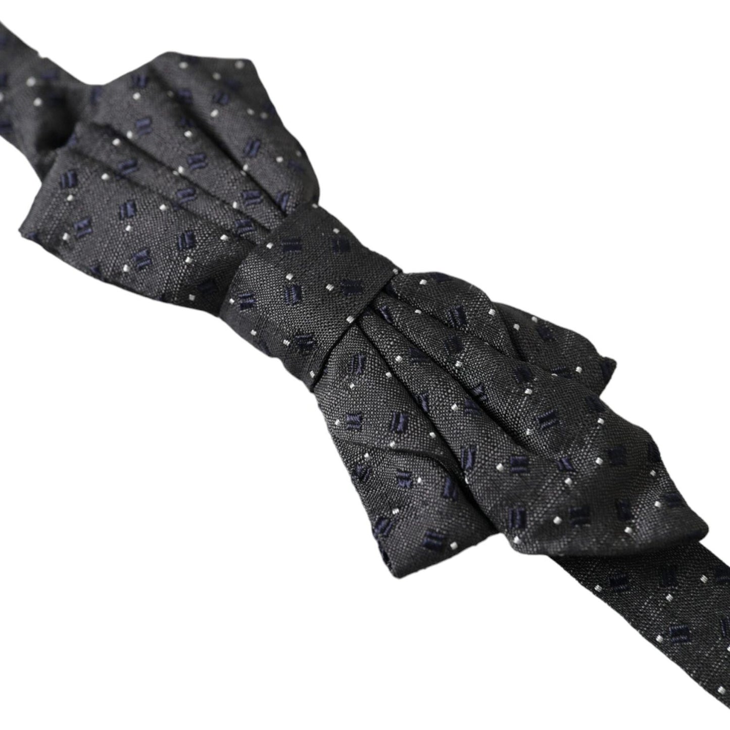 Dolce & Gabbana Black Silk Patterned Adjustable Neck Men Papillon Bow Tie Dolce & Gabbana Dark Slate Gray