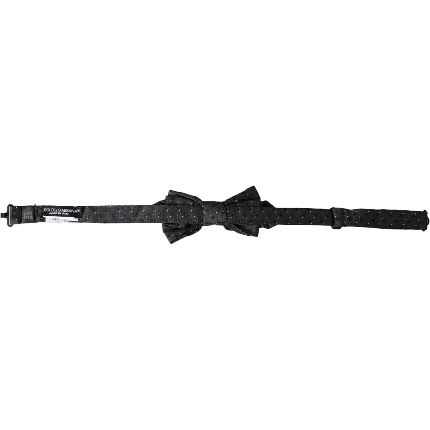 Dolce & Gabbana Black Silk Patterned Adjustable Neck Men Papillon Bow Tie Dolce & Gabbana Dark Slate Gray