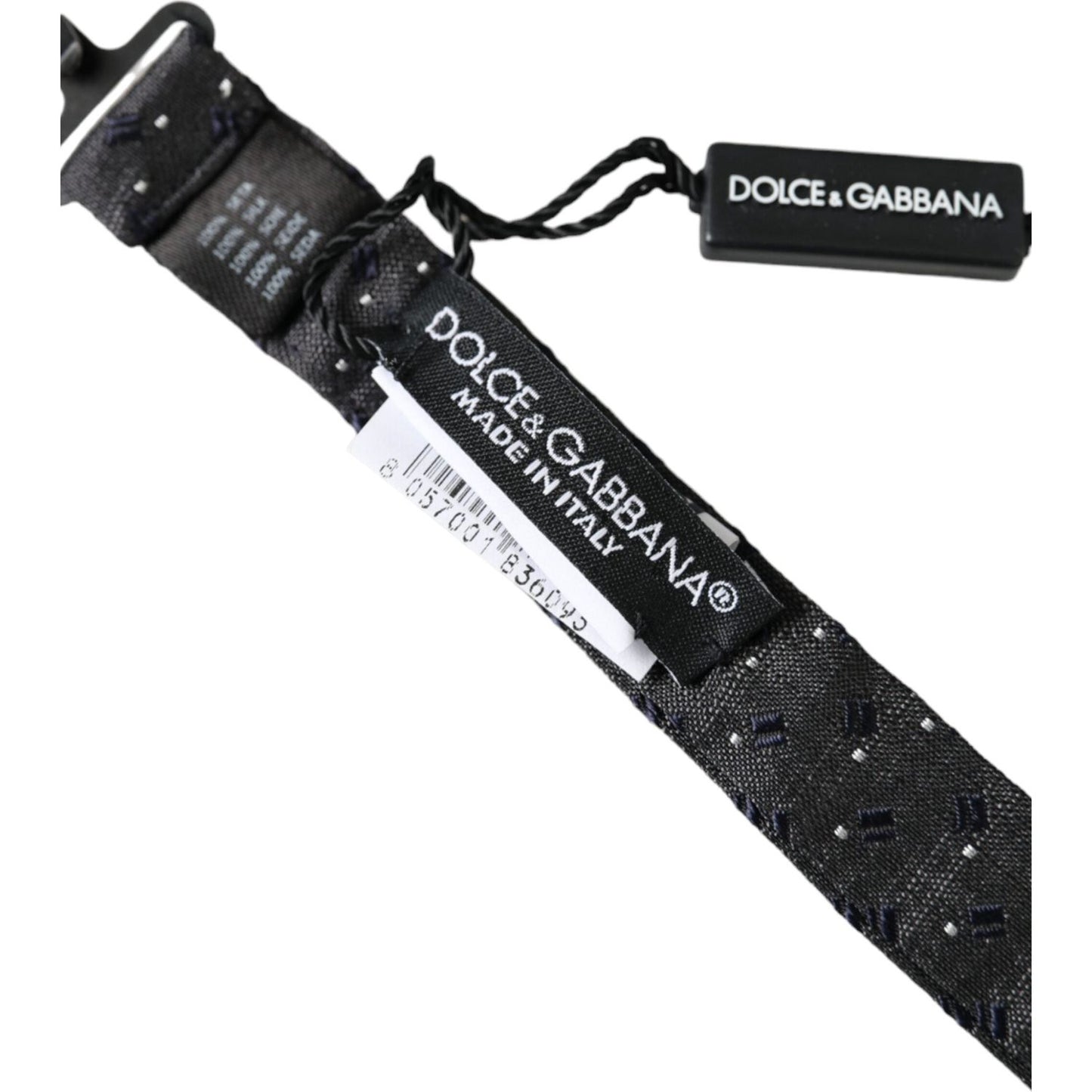 Dolce & Gabbana Black Silk Patterned Adjustable Neck Men Papillon Bow Tie Dolce & Gabbana Dark Slate Gray