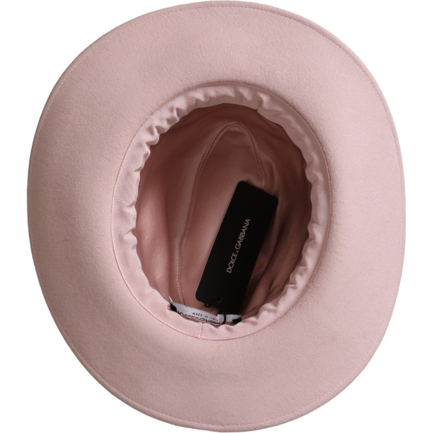 Dolce & Gabbana Pink Rabbit Fedora Trilby Women Hat Dolce & Gabbana Rosy Brown