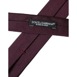Dolce & Gabbana Bordeaux Solid 100% Silk Adjustable Men Tie KRA3324