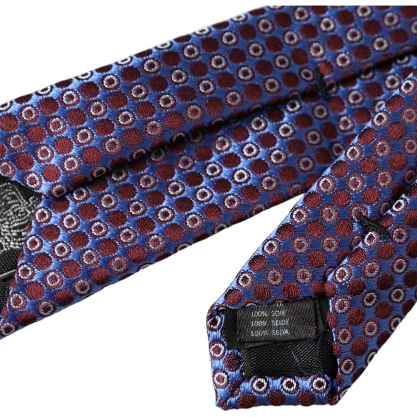 Dolce & Gabbana Blue Purple Patterned Silk Adjustable Men Tie Dolce & Gabbana Dark Slate Gray
