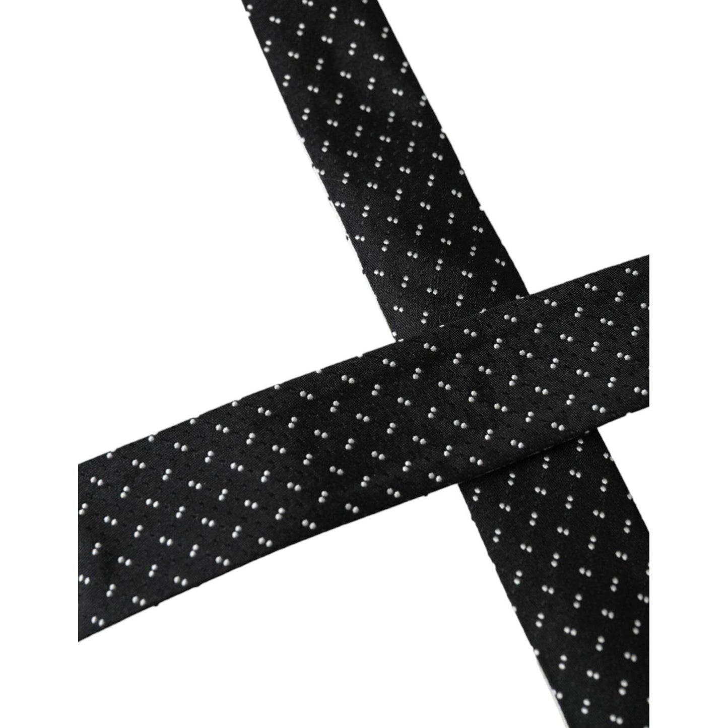 Dolce & Gabbana Black White Patterned Adjustable Tie Dolce & Gabbana Black