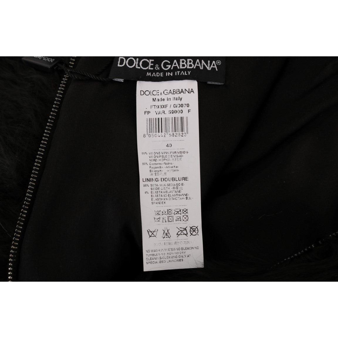 Dolce & Gabbana Exquisite Black Mink Fur Mini Shorts Dolce & Gabbana Gray