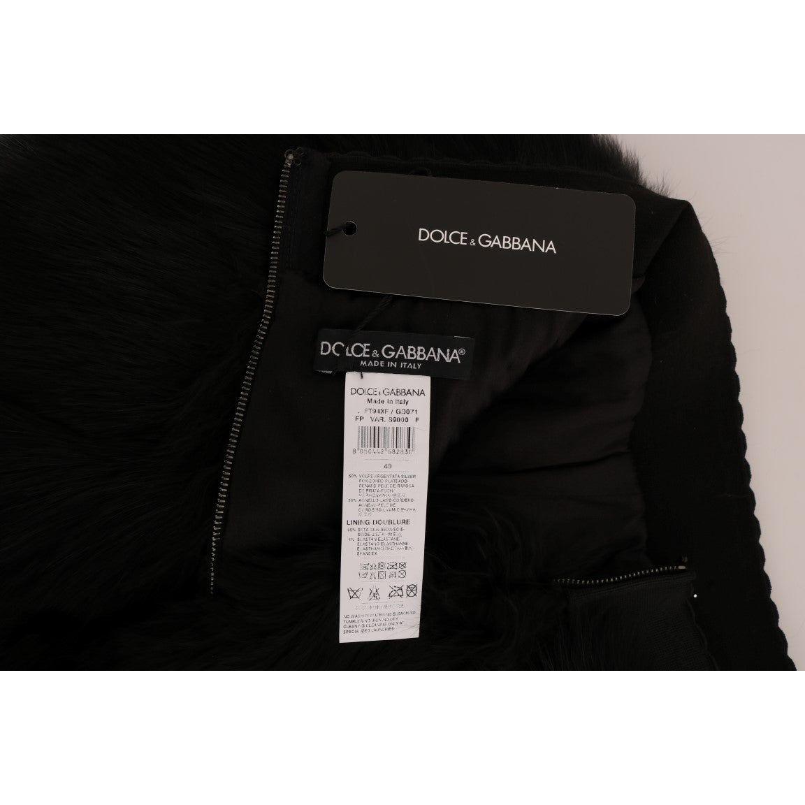 Dolce & Gabbana Elegant Black Fur Mini Shorts Hot Pants Dolce & Gabbana Gray