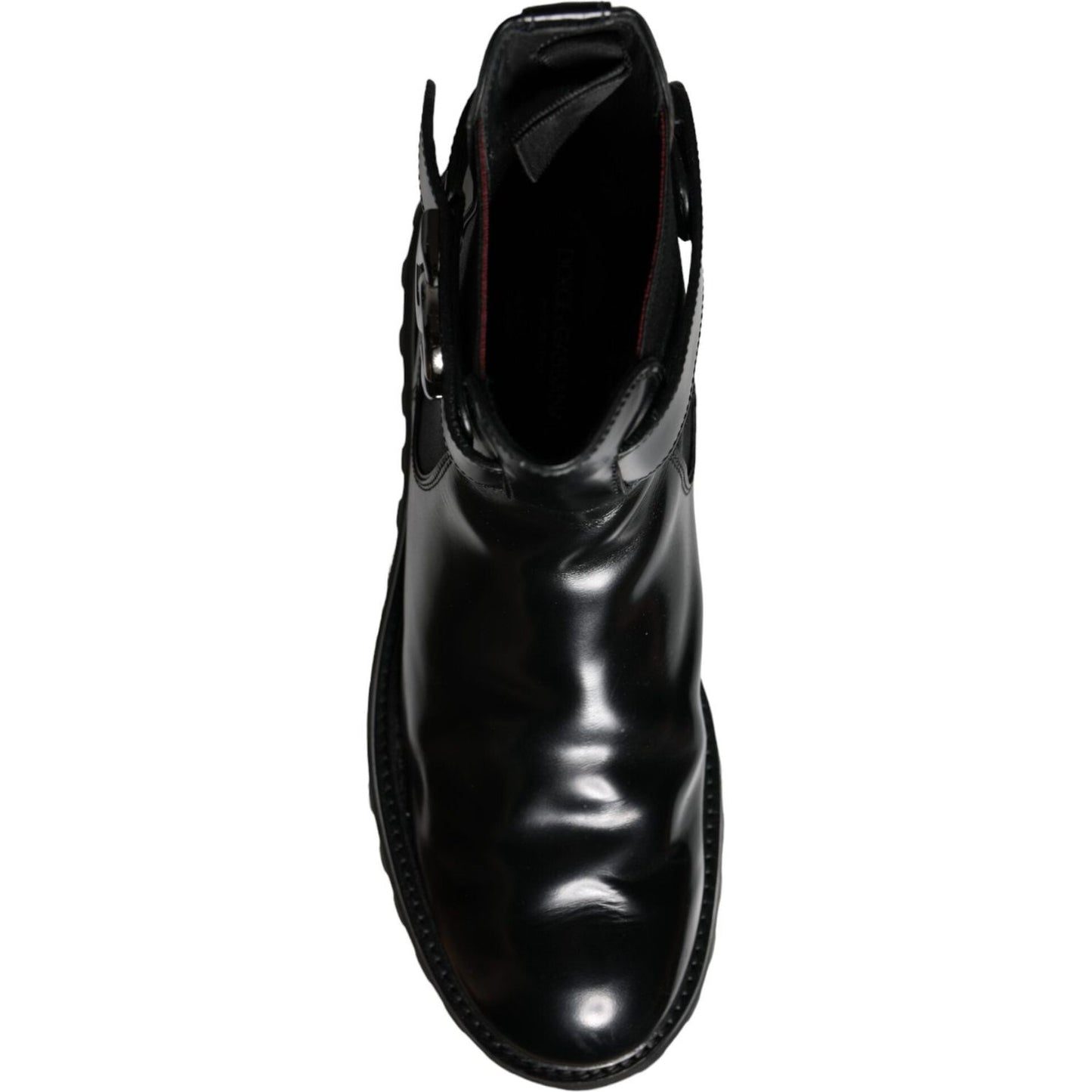 Dolce & Gabbana Black Belted DG Logo Men Chelsea Boots Shoes Dolce & Gabbana Black