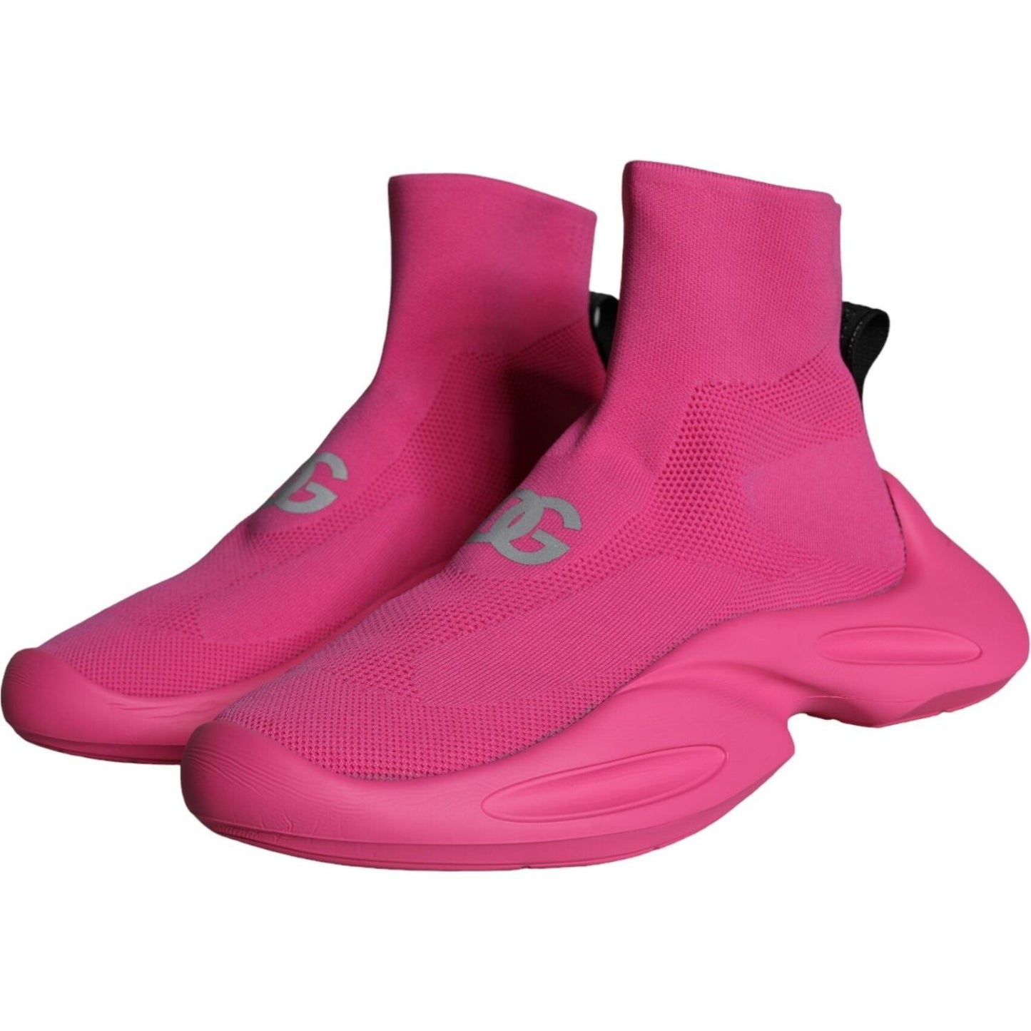 Dolce & Gabbana Pink Logo Print Slip On Socks Sneakers Shoes Dolce & Gabbana Maroon