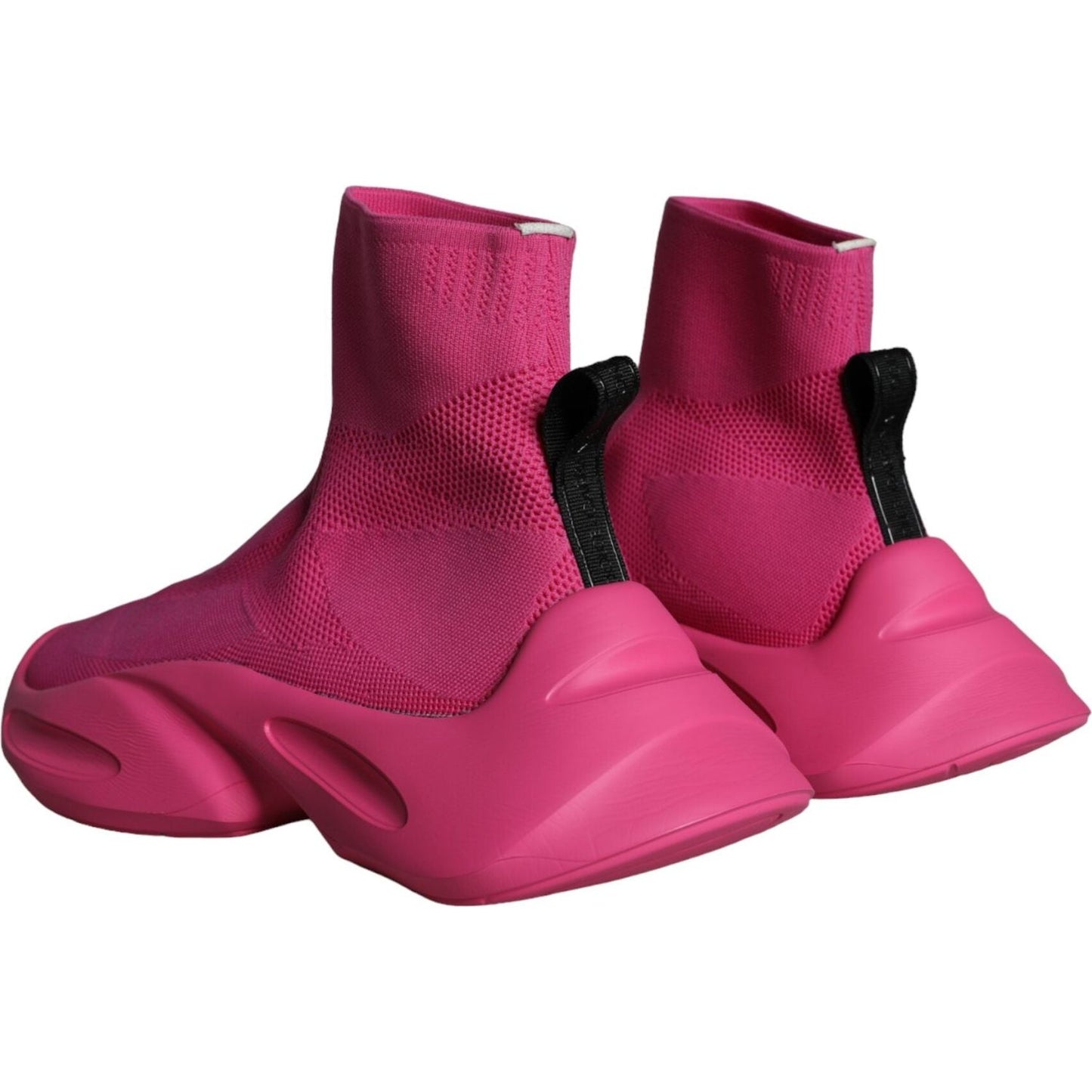 Dolce & Gabbana Pink Logo Print Slip On Socks Sneakers Shoes Dolce & Gabbana Maroon